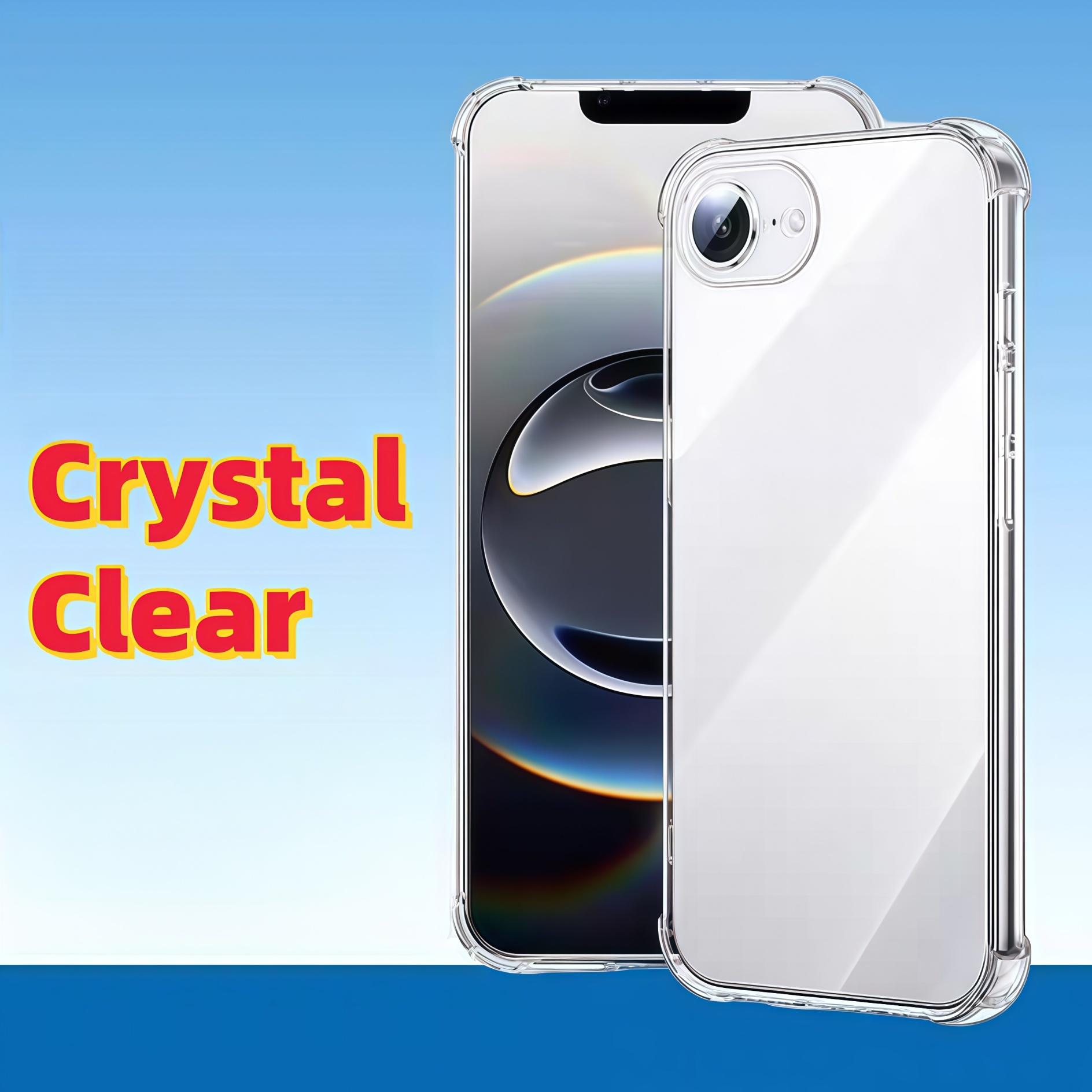 Crystal Clear ,Transparent TPU Shockproof Protection Phone Case for iphone 16e - Clear iPhone 16e