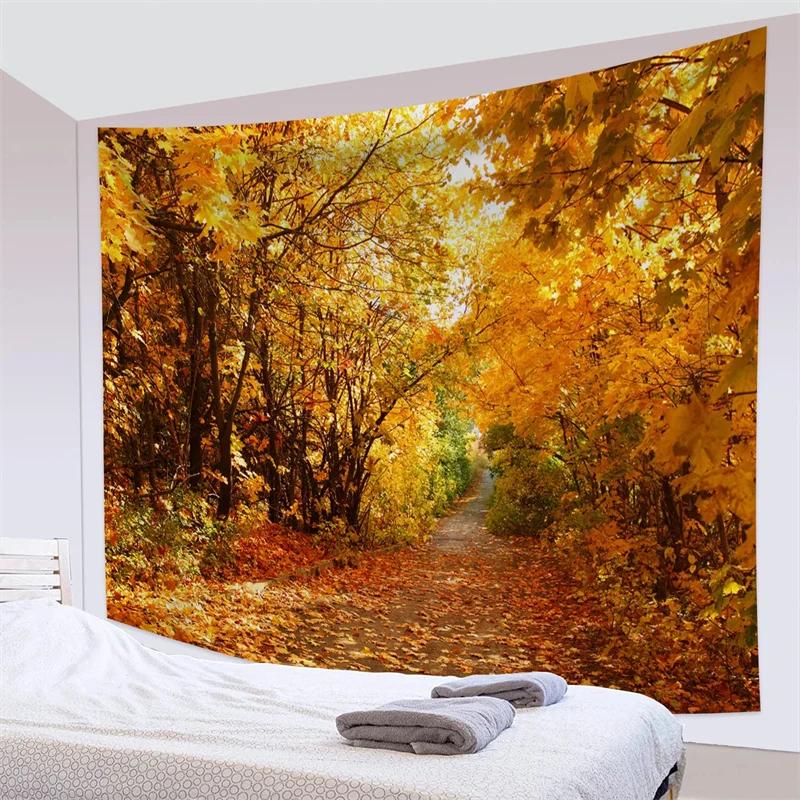 Forest Pathway in the Misty Mountain Tapestry Wall Hanging Art Nature Landscape Tapestries Home Decor for Living Room Bedroom