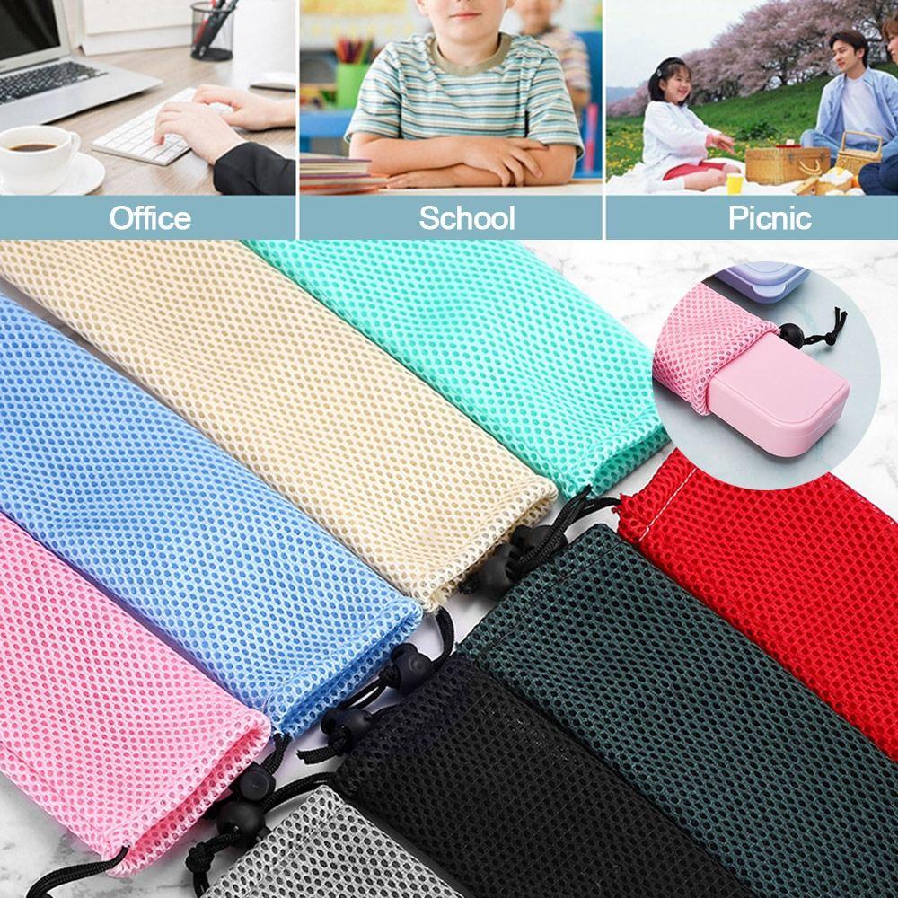 Travel Multi Purpose Nylon Portable Chopsticks Storage Mesh Drawstring Bag Storage Bag Tableware Storage Bag Tableware Pouch