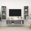 3-piece TV Unit Set Concrete Engineered Wood