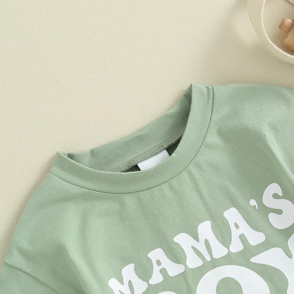 Infant Baby Boy Summer Jumpsuit Letter Print Round Neck Short Sleeve Romper Toddler T-Shirt Clothes