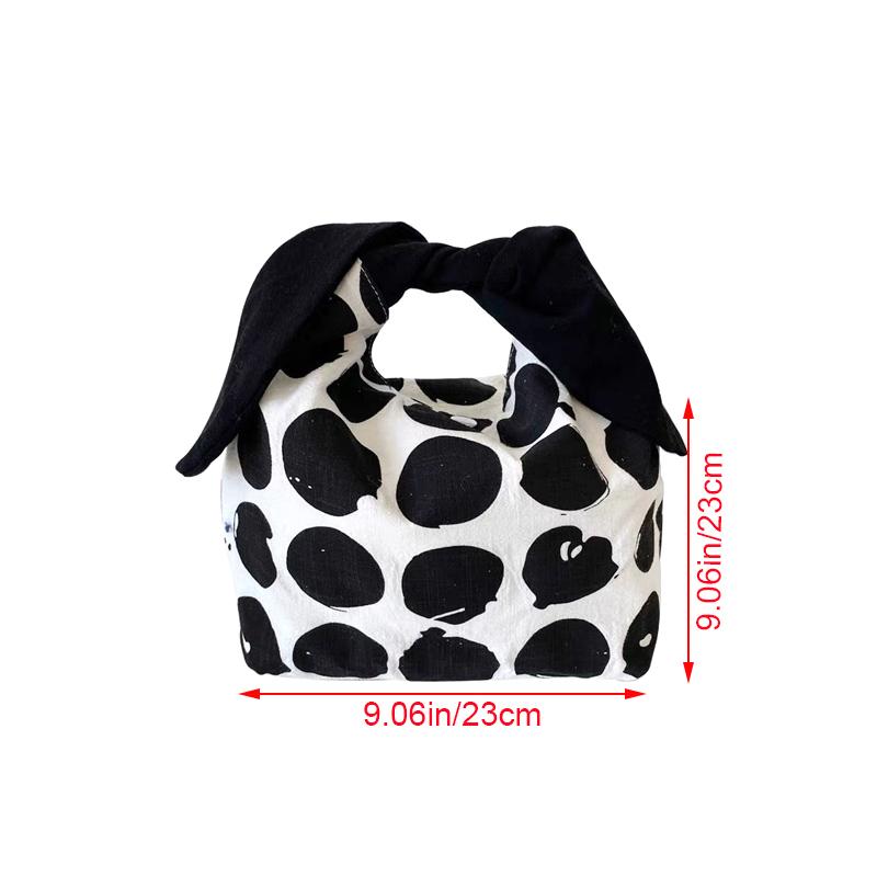 Lunchtasche Baumwolle Bento-Tasche Picknick-Tragetasche Niedlich Öko Kleine Handtasche Tragbar Hasenohren Lebensmittelaufbewahrungsbeutel Für Frauen Kinder