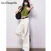 La Chapelle Women's High-Waist Wide-Leg Flared Jeans