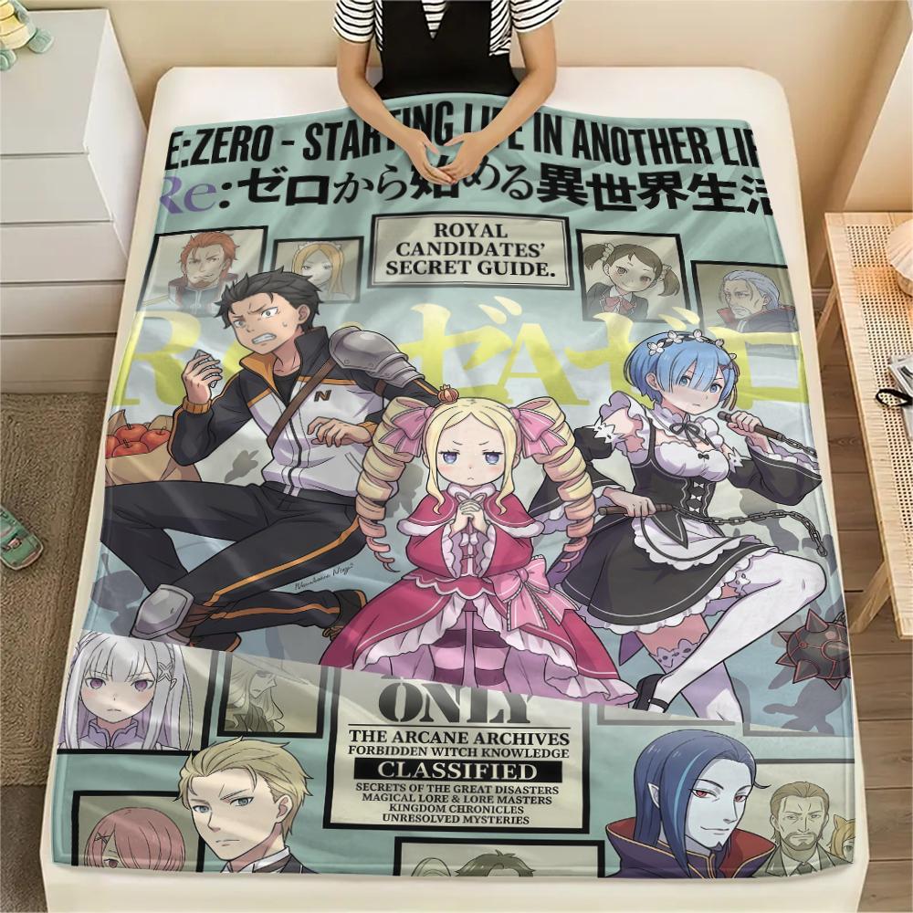 ReZero Starting Life In Another World designPrint Flannel Blanket, High Quality Comfortable for All Seasons, Home Decor, Warmth and Comfort