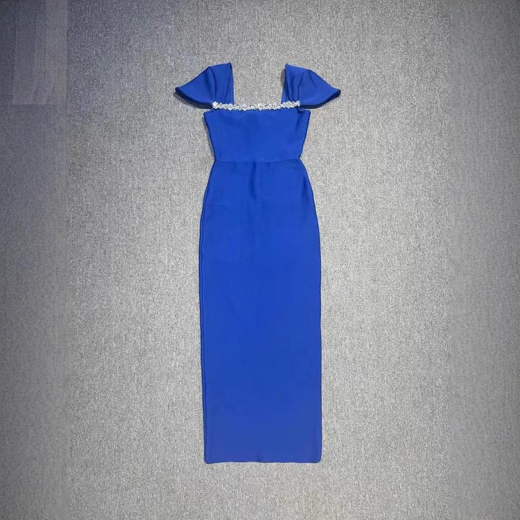 Elegant Rhinestone-Encrusted Bodycon Evening Dress