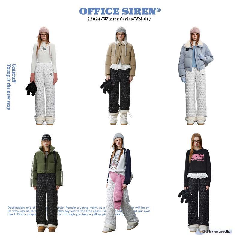 UNIFREE Warm Fleece-Lined Loose Straight Leg Casual Pants