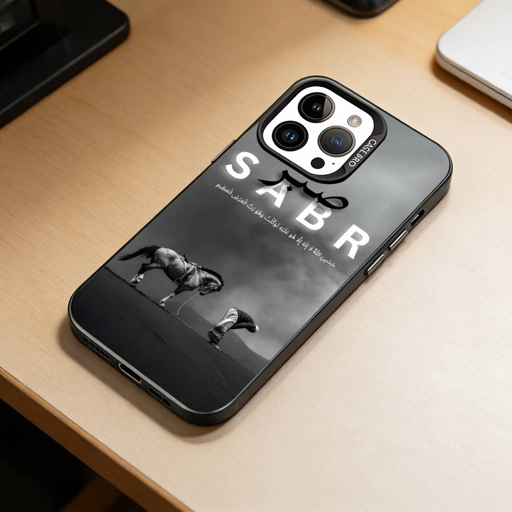 SABR PATIENCE  Phone Case For iPhone 17,16,15,14,13,12,11 Plus,Pro Max,XS,Colorful Silver Black Cover