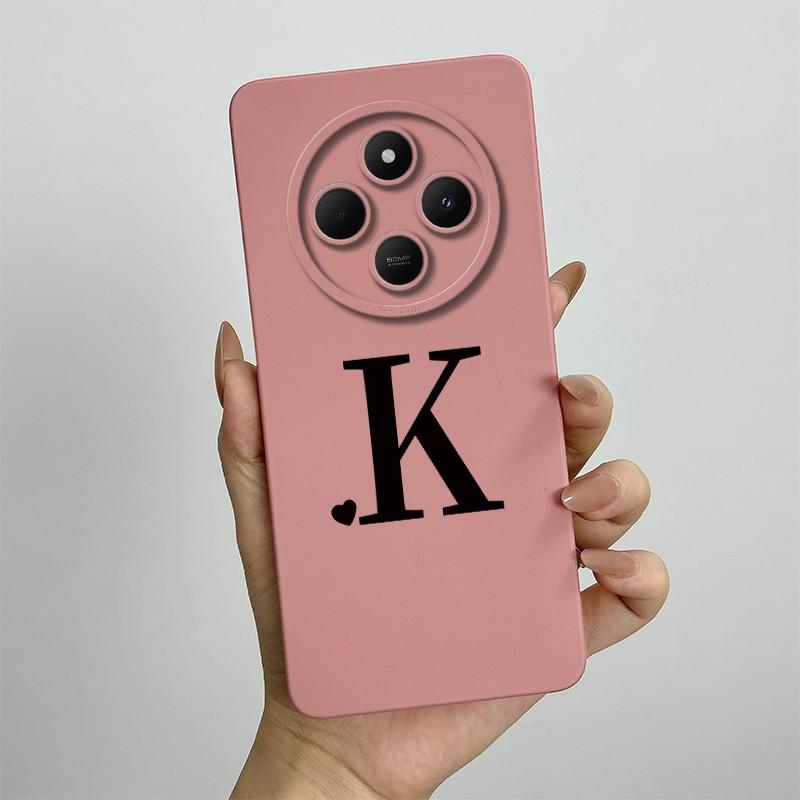 For Redmi 14C 4G 5G Case Cute Initial Letters Shell Soft Silicone Phone Cover Little Mi Poco C75 PocoC75 Shockproof TPU Fundas