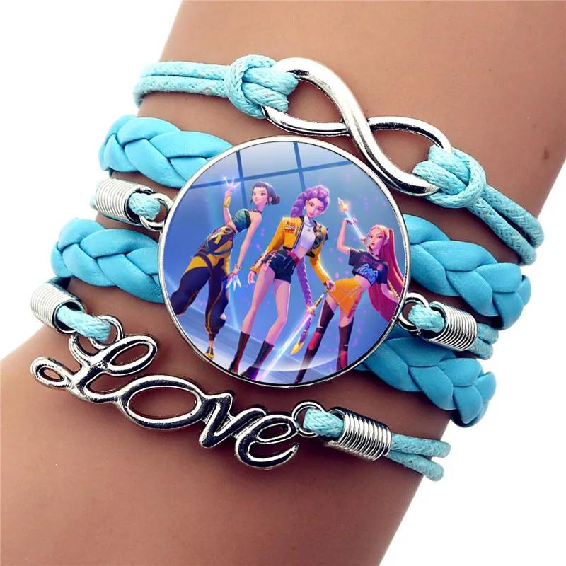 Anime Kpop Demon Hunters Cosplay Prop Rumi Mira Zoey Pulsera Trenzada Figura Pareja Pulseras Joyas Regalos Para Ni Os As Entertaining Safe