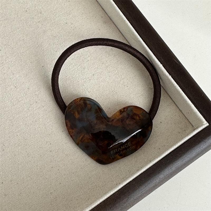 Acetic Acid Great Love Basic Leather Band Hair Rope High Elastic Hair Loop Texture Advanced Headrope Hair Accessories