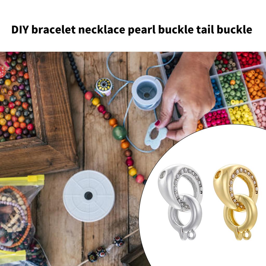 Elegant Cubic Zirconia Clasp Portable for Pearls Enhancing Push Connectors Jewelry Accessory for Bracelets Necklacer