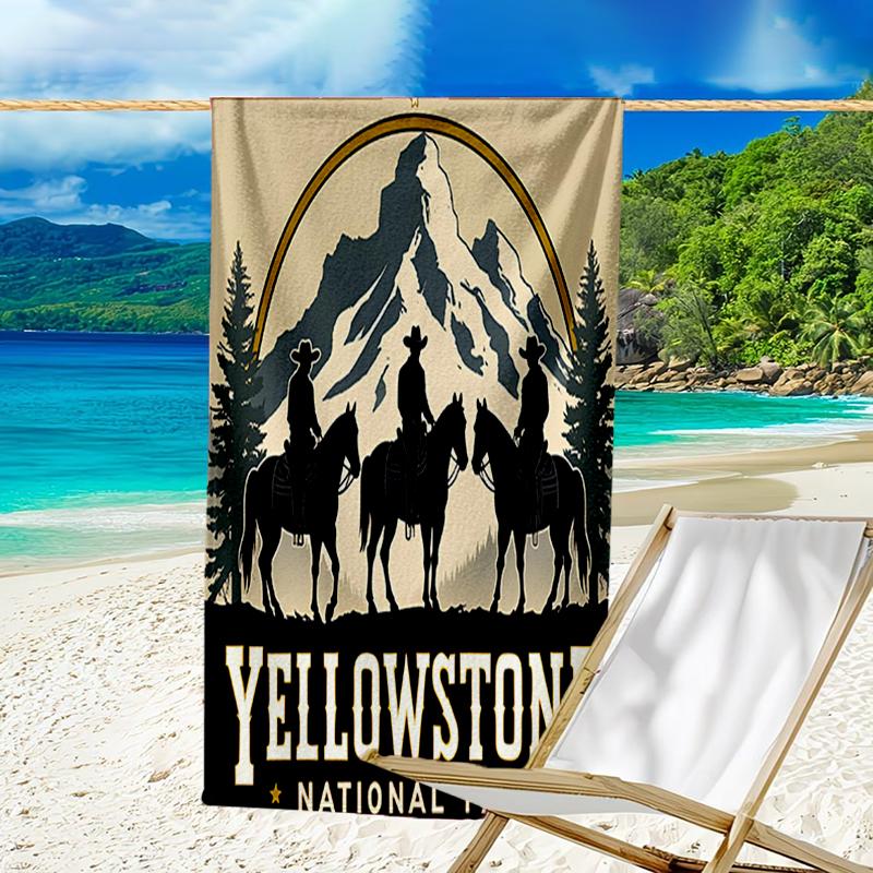 Ultra-Soft Beach Towel with Yellowstone Theme,Ideal for Pool - Camping, Diving - Perfect Travel Essential, Vibrant Beach Towel.