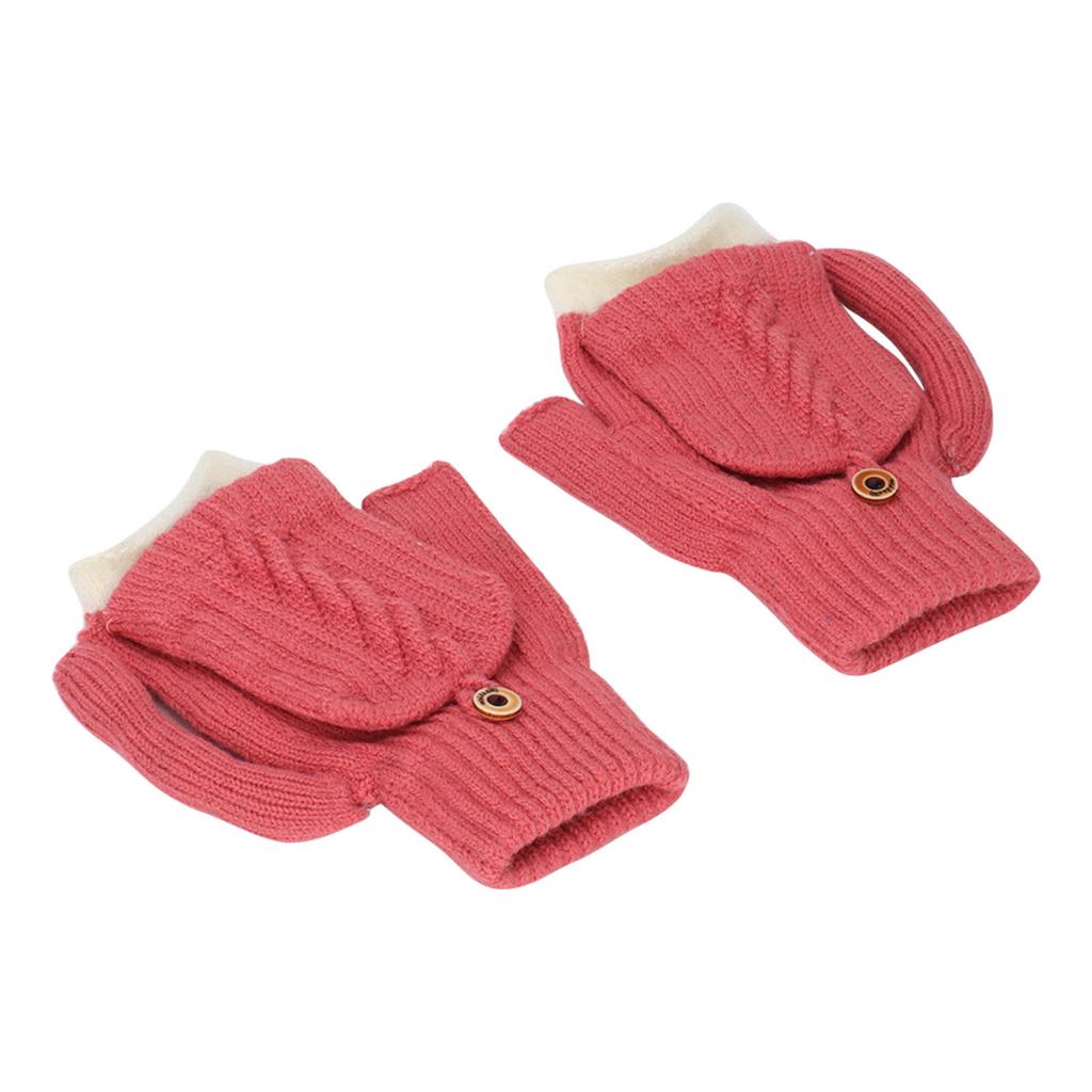 2 PCS USB Heated Gloves Double Sided Heating Knitted Gloves Temperature Adjustable Thermal Gloves Rose Red