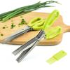 Tesoura de Cozinha Multicamadas Aço Inoxidável Cortador de Vegetais Cebolinha Ervas Algas Temperos Ferramenta de Cozinha Cortar Acessórios de Cozinha