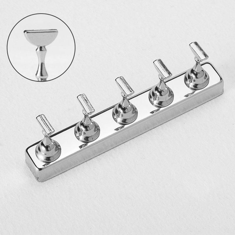 

1 Набор Серебристый Магнитный Держатель для Ногтей Подставка для Практики с Типсами И Базовый Держатель Дисплей для Нейл-арта для Арт-салона Инструмент для Практики DIY L