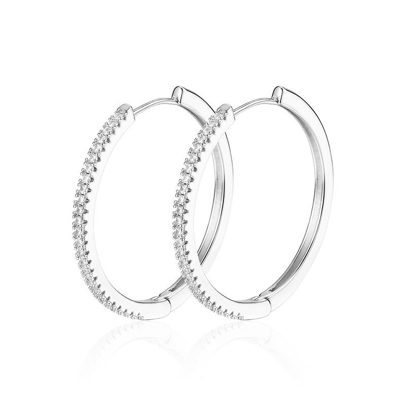 Gold & Silver Rhinestone Zirconia Hoop Earrings for Women - Luxurious, Versatile, Exaggerated Circle Design