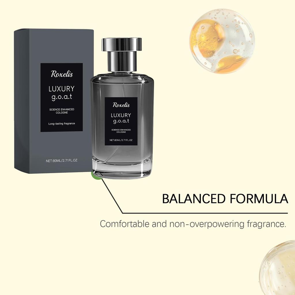Roxelis Elegant Fragrance of Flowers and Trees Men's Perfume, Warm, Woody and Calm Fragrance, Mature Commuter Dating, Neutral Light Fragrance 80ml