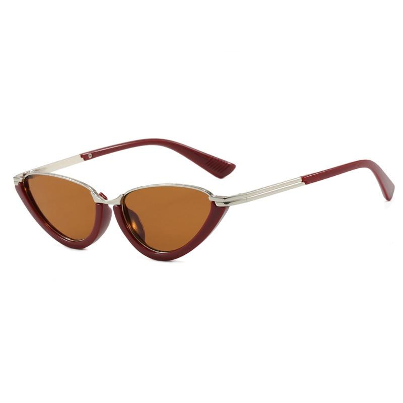 Nieuwe Retro Halve Frame Kattenoog Dames Zonnebril UV400 Luxe Verloop Trendy Kleuren voor Straatfotografie Alles te Combineren