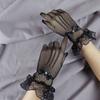 Elegant Women Ultra-Thin Summer Driving Cycling White Black Sunscreen Gloves Female Anti-UV Elasticity Lace Mesh Gloves