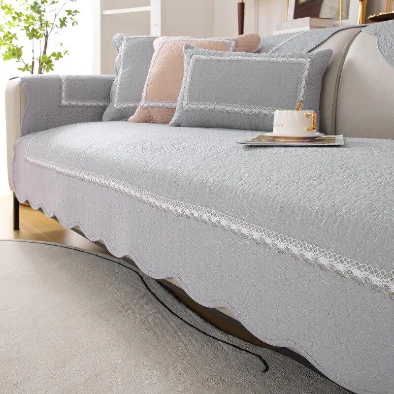 

Сплошной цвет, приятный для кожи чехол на диван с волнистыми краями, чехол для подушки, хлопковый универсальный чехол для гостиной, защита мебели 70x70cm 1pcs