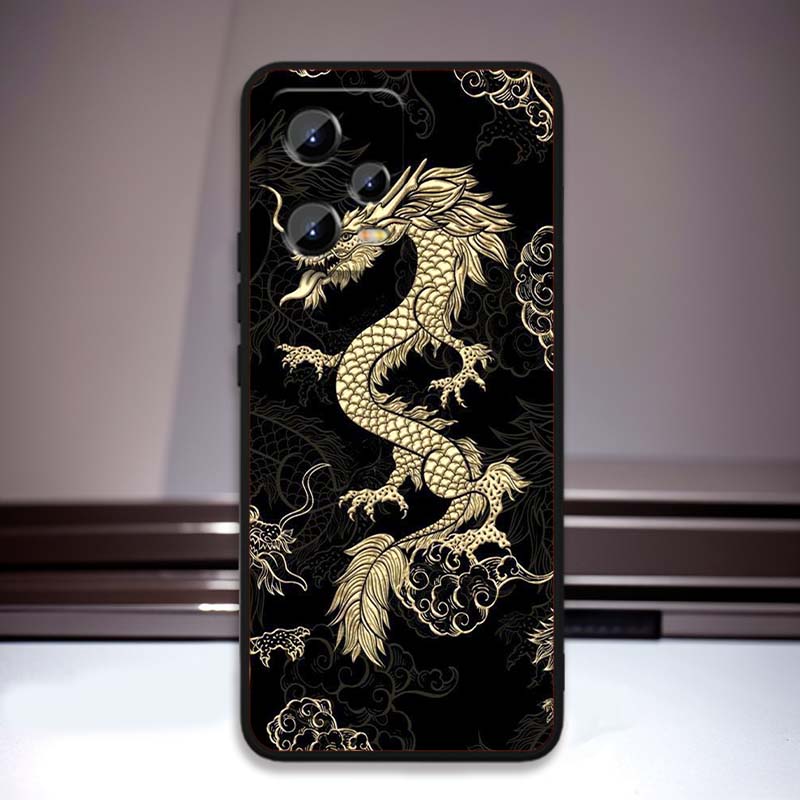 Anime Dragon Design Phone Case For Xiaomi Redmi Note 15 14 13 12 12S 11E 11 11S Pro Plus 4G 5G Black Soft TPU