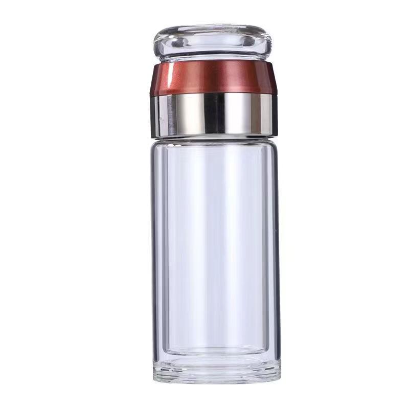 OLOEY Double-Wall Tea Infuser Glass Bottle