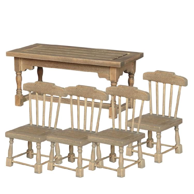 

Miniature Dining Table Chairs Great for 1/12 Scale Dollhouses Enthusiasts and Collector Home Scene Display Accessories