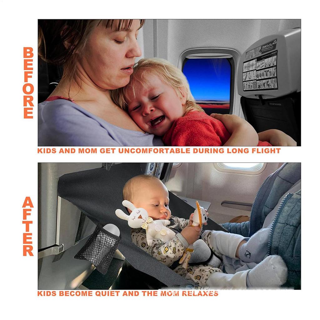 Kids Airplane Bed Comfortable Breathable Children Airplane Seat Extender Portable Planes Foot Rest  for Crib Seat Toddler Sleep