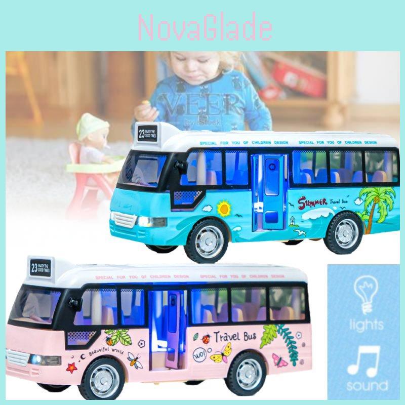 Vibrant Plastic Inertia Bus Toy With Flashing Lights And Music For Boys And Girls
