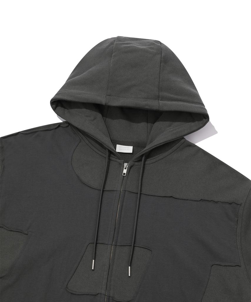 Episode Untitled Symbol Match Pigment Zip-Up Hoodie_Charcoal