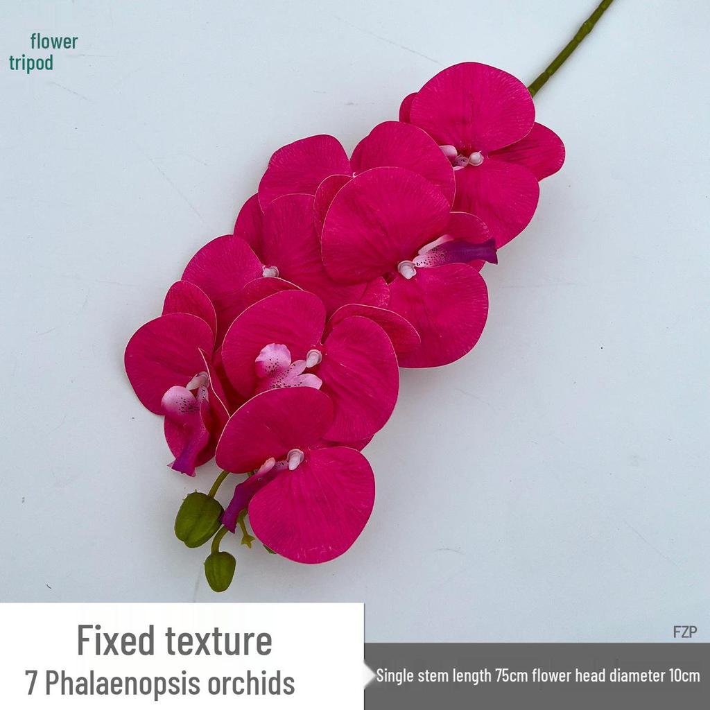 Set of 7-Head 3D Phalaenopsis Artificial Flowers for Home & Wedding Decor