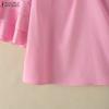 ZANZEA Women Casual V-Neck Ruffles Half Sleeve Loose Blouse
