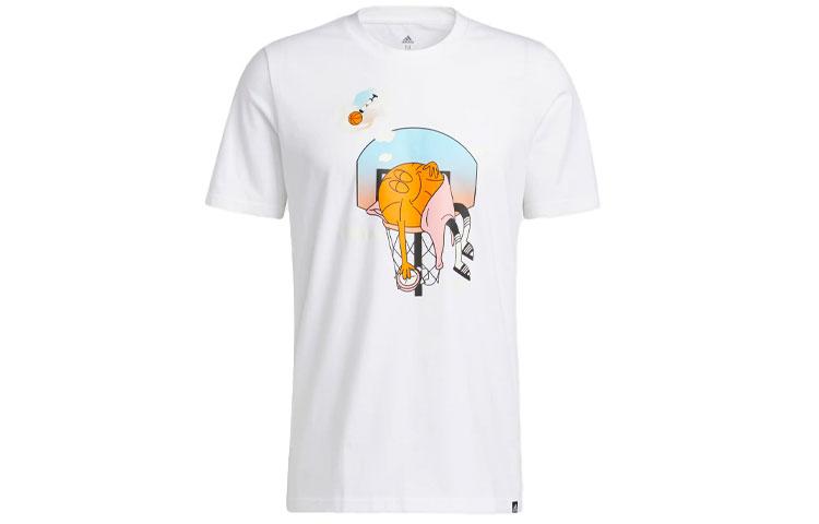 

Adidas T Shirts Men s White Crew Neck Moderate Straight Fit HS4329 M