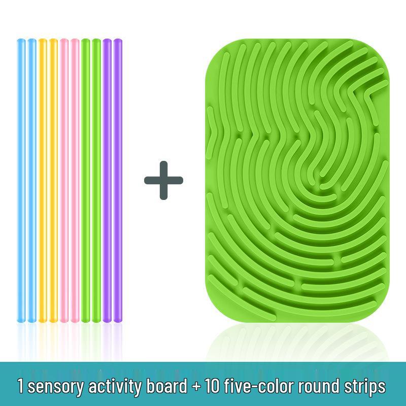 

Washable Silicone Sensory Activity Board for Kids - Educational Focus Training Toy зелёный