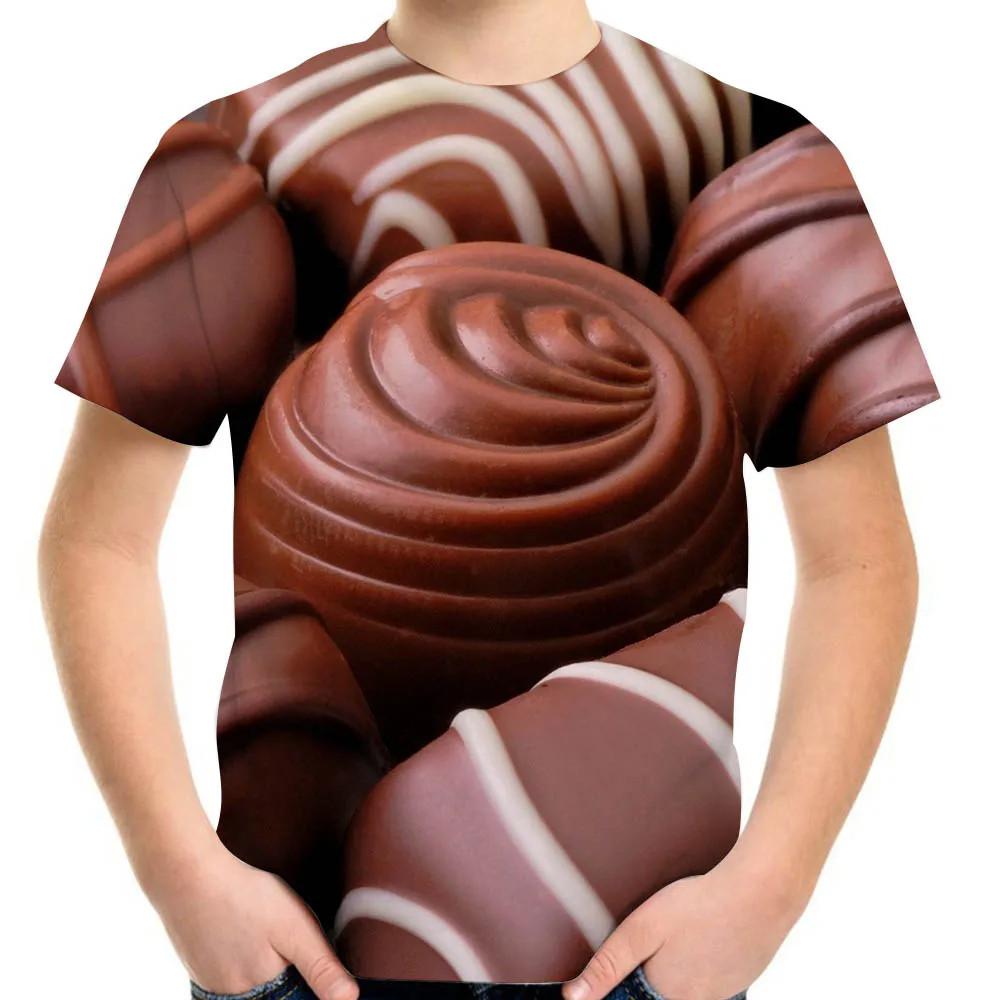 Fashionable Delicious Candy Chocolate 3d Print Children's T-Shirts Kids Short Sleeve Clothing Summer Comfortable Loose Versatile Casual Sports T-shirt