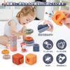 Qizebaby Baby Toys Building Blocks Soft Blocks Bath Toys Stacking Game Shape Matching Montessori Toys Educational Toys Decompression Goods Baby Gifts