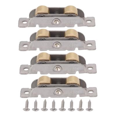 4 Stück Schiebetür-Rollenbaugruppe Edelstahl Kupferkugel-Lager Radrollenbaugruppe für Glastür