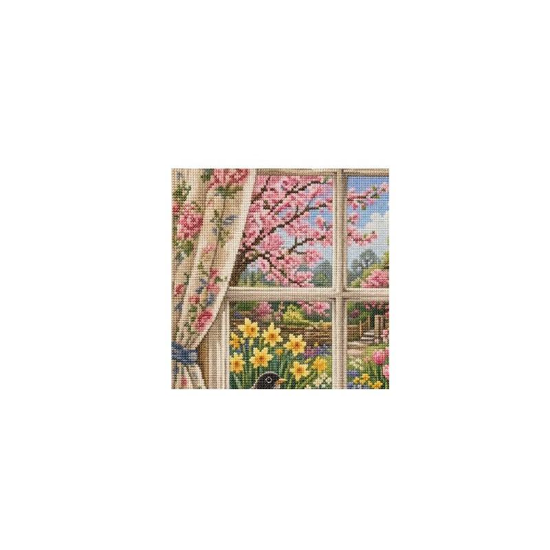 Stitch Kit 45x45cm Landscape 11CT Stamped Canvas 3 Strand Cotton Thread Embroidery DIY Beginner