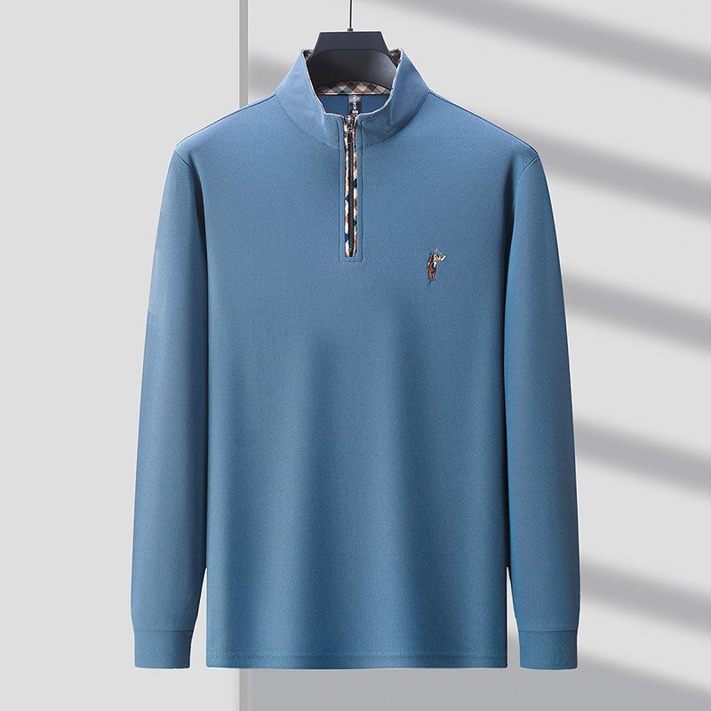 High Quality Breathable Men'S Long-Sleeved Polo Embroidered Men'S Cotton T-Shirt Men'S Polo Shirt Top Trendy
