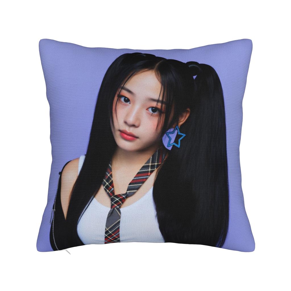 Kpop Style Girl Minji Bunnies Art Pillow Case Print Pillow Cover Retro Trendy Pillowcases For Living Room Sofa