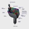 L5 Car Bluetooth-Compatible MP3 Player Hands Free Calling FM Transmitter Fast Charger with Retractable Type C+iP Cable