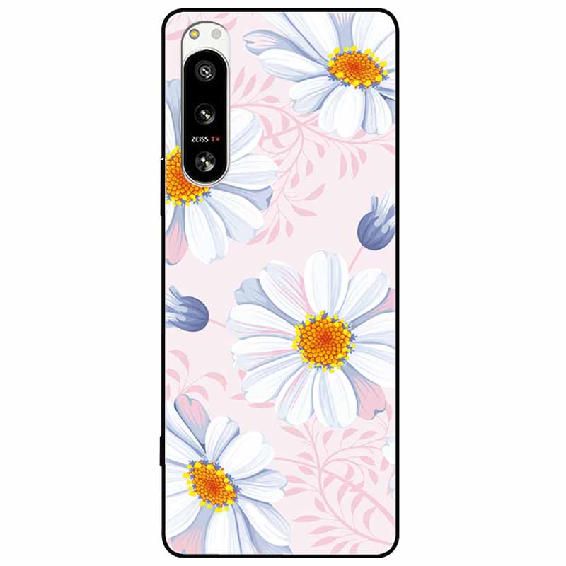 For Sony Xperia 5 IV / 1 IV Case 10IV Soft Silicone Flower Phone Back Cases For Sony Xperia 10 IV V Cover 5IV TPU Bumpers 10V