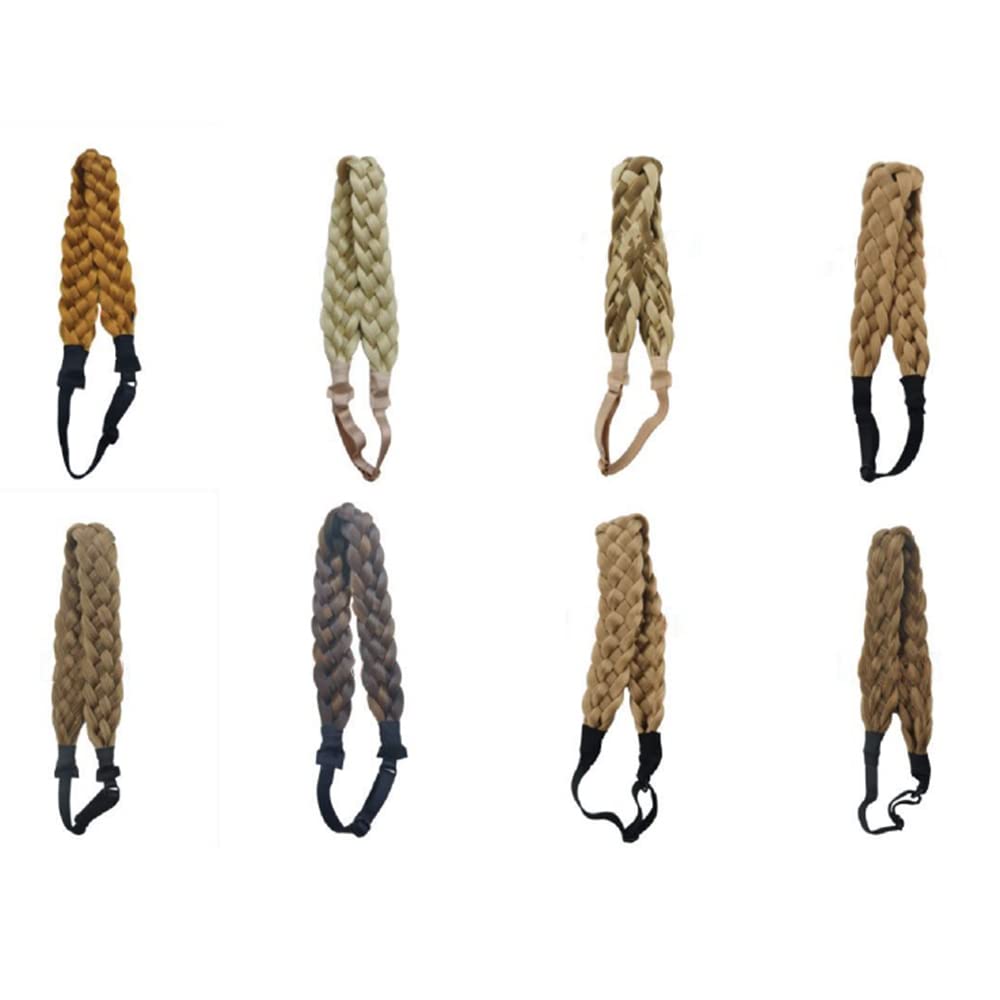 Feibin Teilweise geflochtenes Haar Haar Teilperücke Damenperücke, Haarband, Clip-on Haarband, Ornament, Accessoire, (1B)