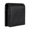 Gucci GG Emblem Emblem Brand Print Snap Fastening Grained Leather Wallet Mini Women's Black