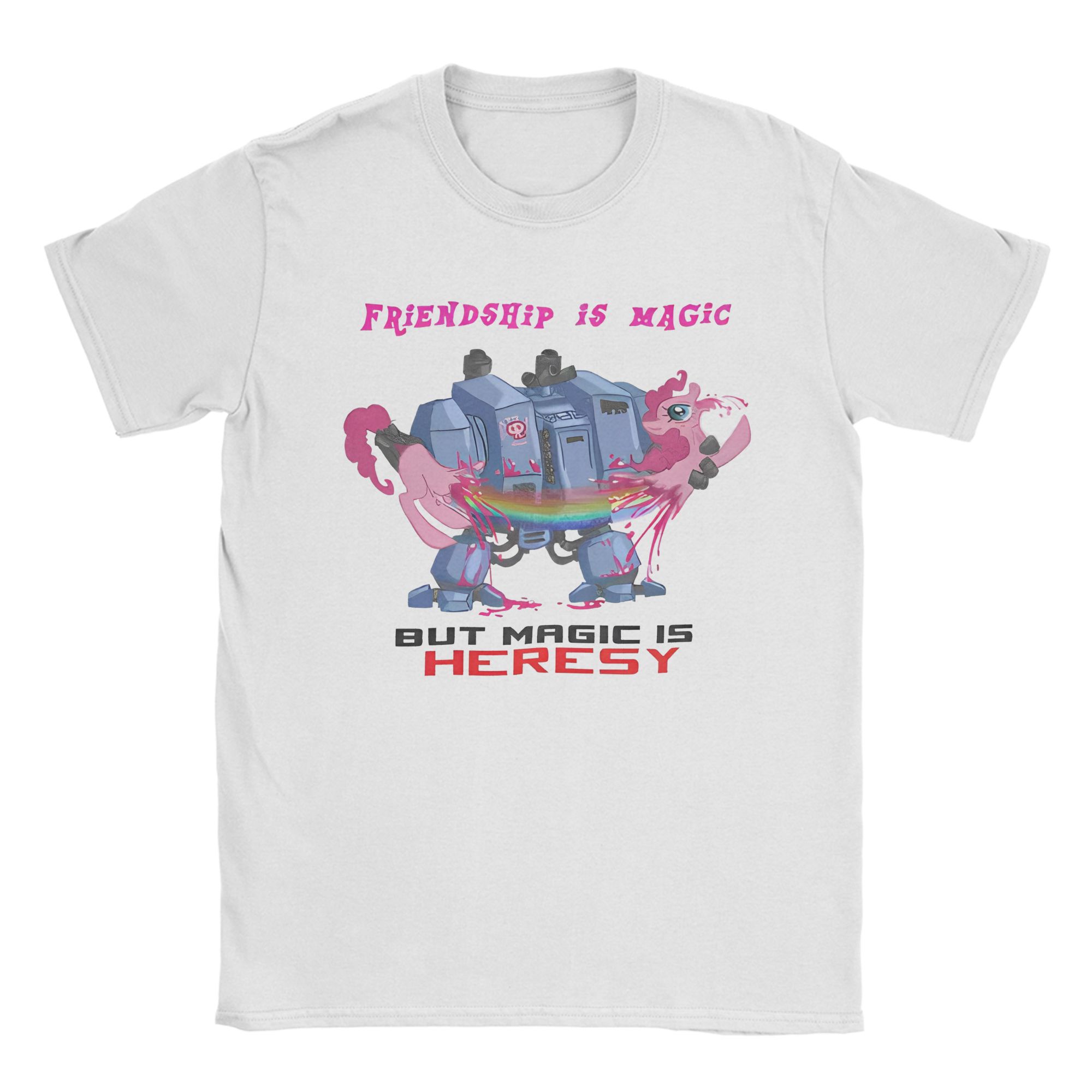 

Новинка 40K Мужская футболка с круглым вырезом и коротким рукавом Топ Футболка Пони дружба это магия 100% хлопок Летний топ Футболка S