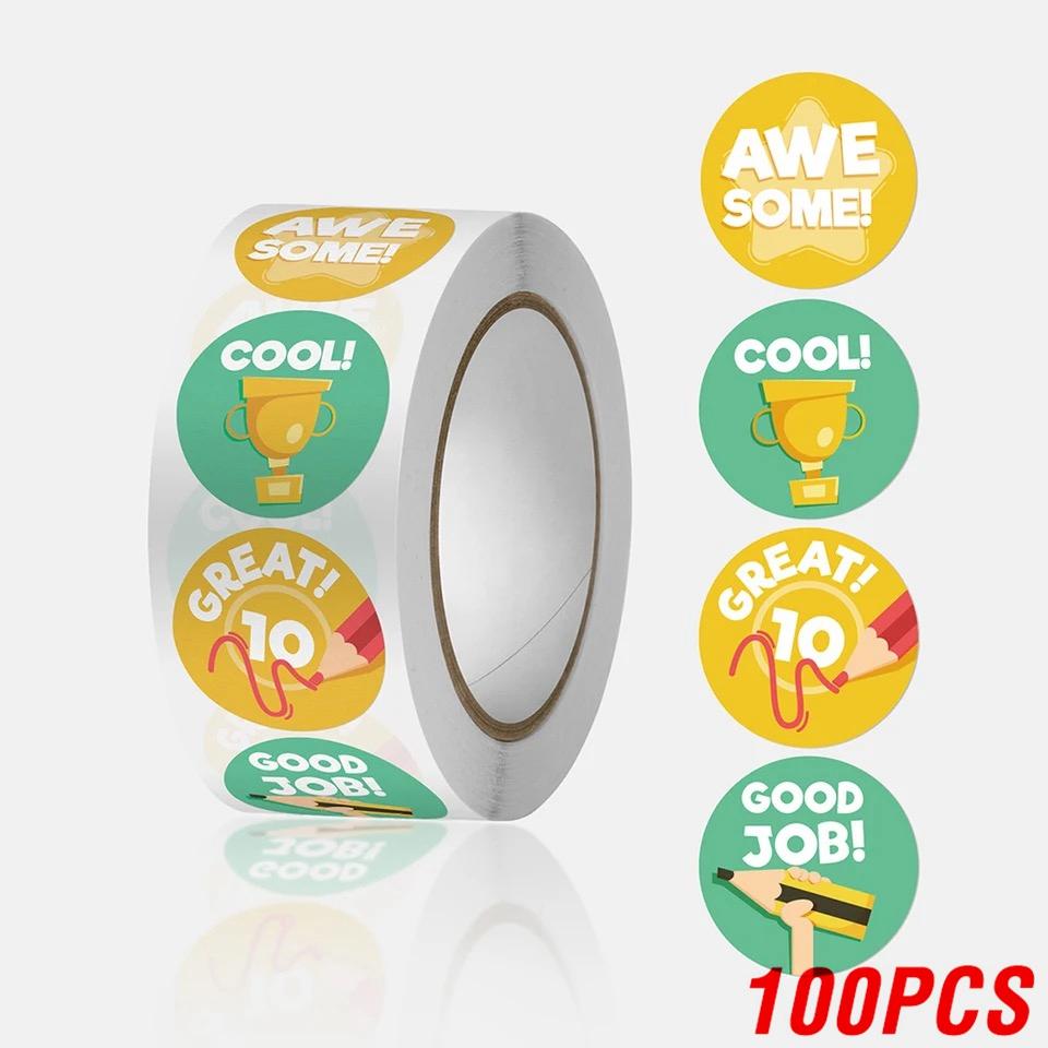 

100-500pcs Reward Stickers Motivational Stickers For Kids For School Reward Students Teachers Cute Animals Stickers Labels