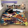 3pcs Anime Character & Pikachu Printed Bedding Set, Soft and Comfortable Quilt Cover for Bedroom, Guest Room (1 Duvet Cover + 2 Pillowcases,