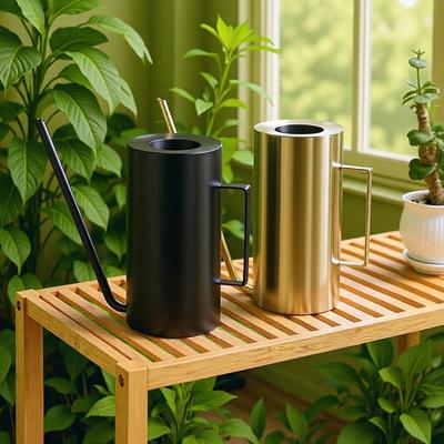 Stainless Steel Long Spout Watering Can for Flowers & Potted Plants - Large Capacity Garden Spray Can