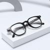 LOOKING4U NN044 Acetate Full-Frame Horn-Rimmed Glasses C1 Black