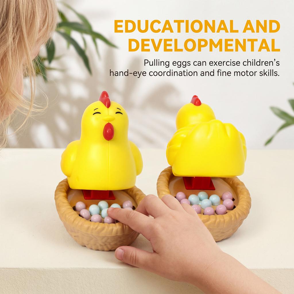 Interactive Chicken Egg Removal Toy with Nest and Multiple Small Eggs for Kids Early Learning and Fine Motor Skill Development